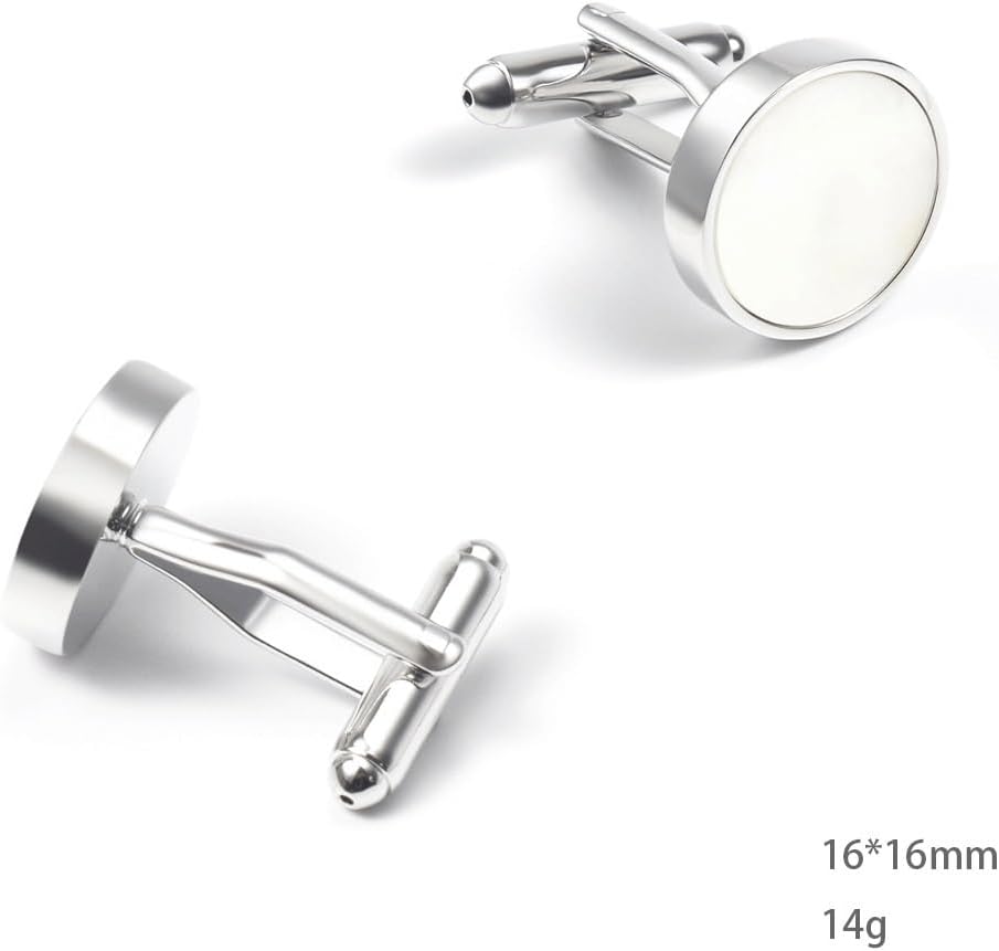 Men's French Metal Cufflinks Clothing Accessories Color Shell White Shell Cufflinks