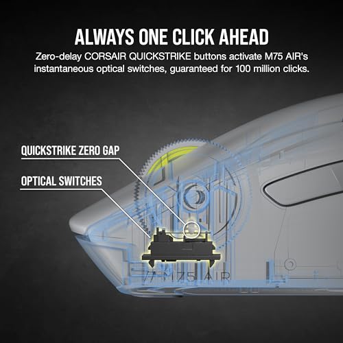 Image of Corsair M75 AIR Wireless Ultra Lightweight Gaming Mouse MM100 Cloth Mouse Pad - 2.4GHz & Bluetooth - 26,000 DPI - High-Performance Mouse Pad - Optimized for Gaming - Light Gray