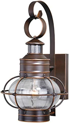 VAXCEL Chatham Bronze Motion Sensor Dusk to Dawn Coastal Outdoor Wall Light
