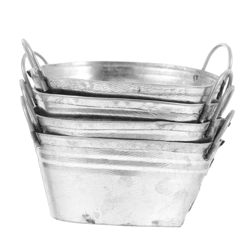 Toyvian 4 pièces Mini Seaux pour Petits Pots et Portables pour Décoration Intérieure Supports Décoratifs pour Plantes pour