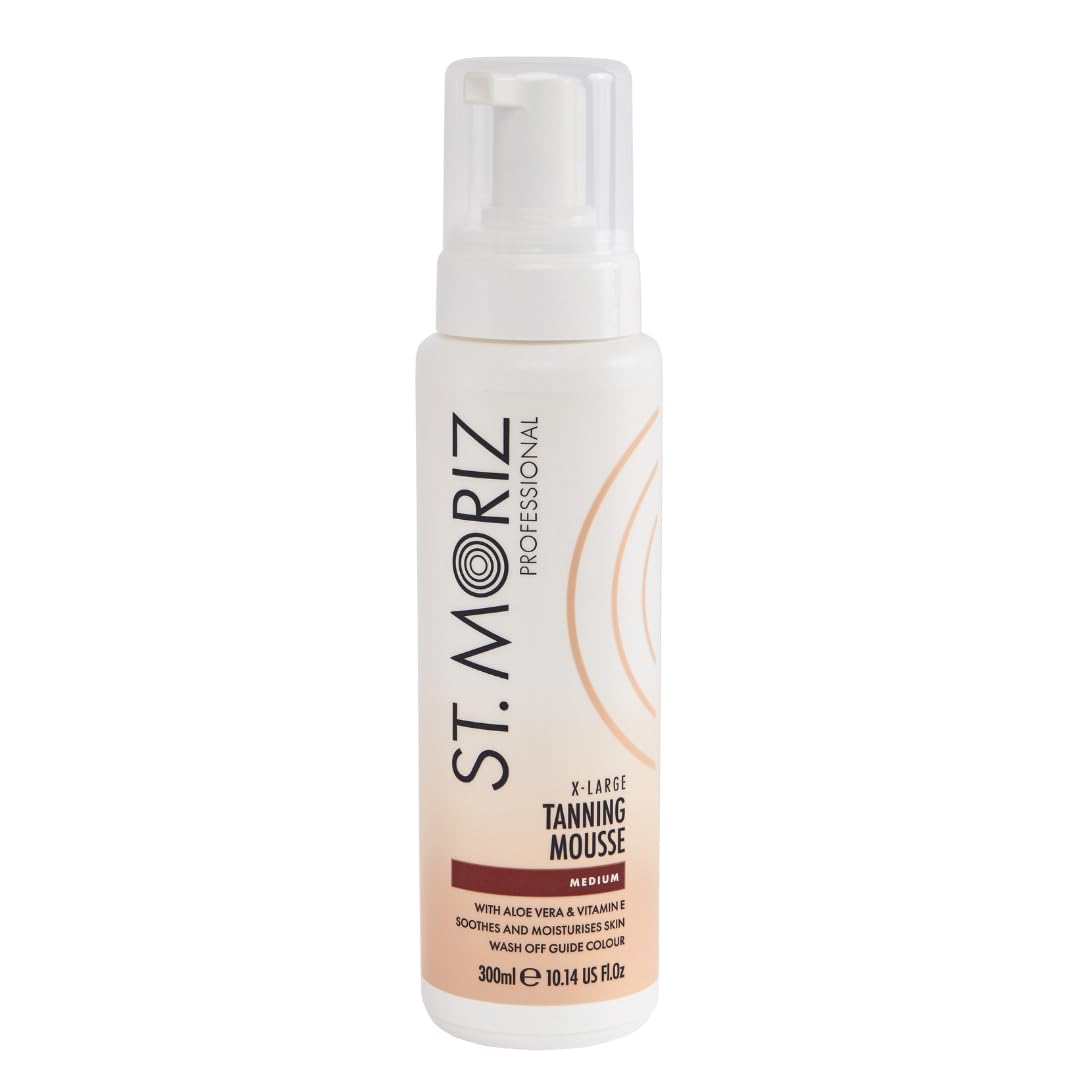 St Moriz Professional Extra Large Medium Instant Tanning Mousse | Fast Drying Vegan Fake Tan | With Aloe Vera & Vitamin E | For Streak Free & Sunkissed Golden Glow | Dermatologically Tested | 300ml