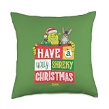 Shrek Holly Shreky Christmas Throw Pillow, 18x18, Multicolor