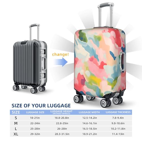 Color Camouflage Travel Luggage Cover for Suitcase Anti-Scratch Fashion Suitcase Protector Washable Elastic Baggage Covers Fits 18-21 Inch Luggage for Travel Beach Holiday3