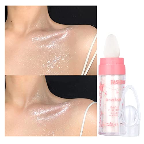 White Polvo De Hadas Glitter Face Highlighter Makeup Body Shimmer Fairy Highlight Patting Powder, High-Pigmented Long-Lasting Waterproof Sparkle Patting Powder For Face Eyes Body Glow - White Moonbeam #TOP2