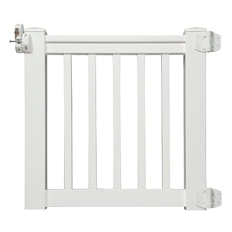 Fypon Premium Gate Kit with Square Spindles | 35 Width x 36 Height x 4 Thick | White Smooth Texture | 4436SQDFGK