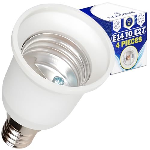 4 Piezas Adaptador E14 a E27 para Cambiar Bombilla 220/240V 50-60Hz 50W - Garantía de 10 Años - MONTERAL