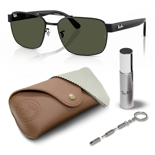 Ray-Ban RB3751 Square Shaped Sunglasses for Men & Women with Official RAYBAN Eyewear Kit