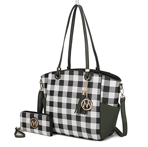 MKF Collection Shoulder Bag for Women, Vegan Leather Top-Handle Crossbody Purse Tote Satchel Handbag