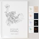 Mapdify Hanau personalisiertes Stadtposter, dein 
