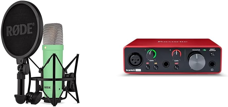 RØDE NT1 Signature Large-Diaphragm Condenser Microphone Bundle with Focusrite Scarlett Solo USB Audio Interface
