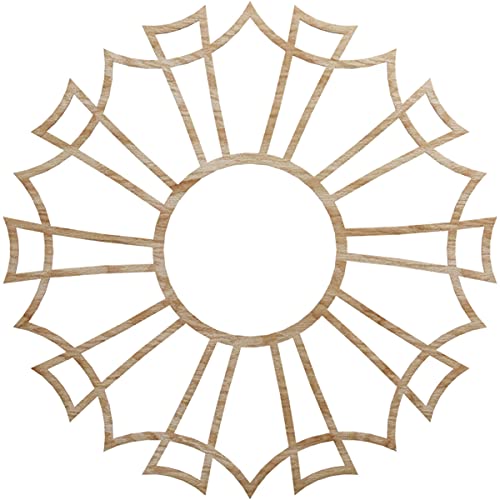 Image of Ekena Millwork 38 inchOD x 13 3 /8 inchID x 3 /8 inchT Augustus Wood Fretwork Pierced Ceiling Medallion, Red Oak
