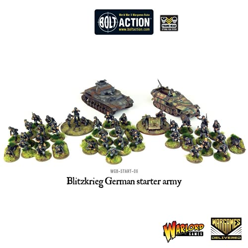 Wargames Delivered Bolt Action Miniatures - Blitzkrieg! German Starter Set. 28Mm Wwii Miniature Models And Tank Models For Miniature Wargaming By Warlord Games #TOP1