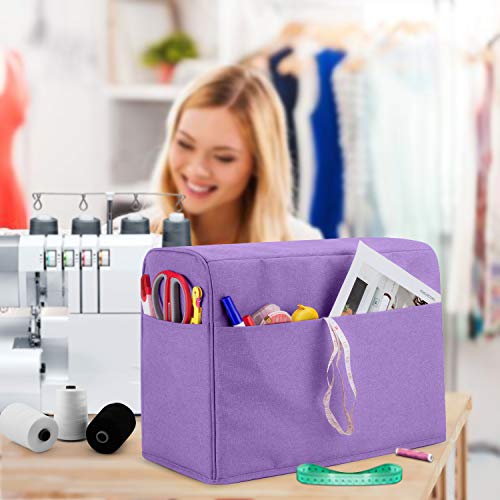 image for Luxja Dust Cover for Serger Sewing Machine, Serger Dust Cover with Sto