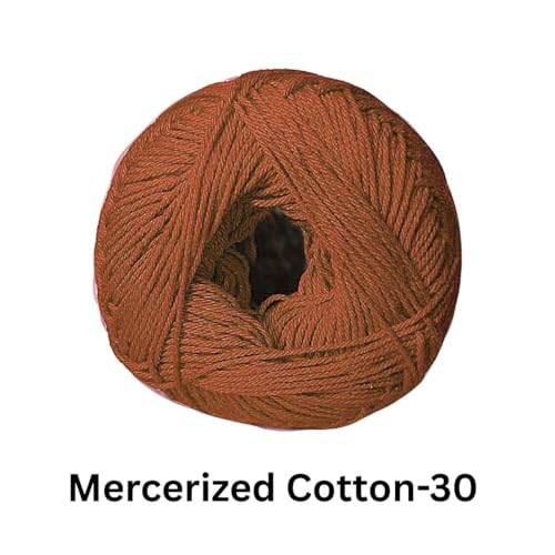 Image of VCR 4 Ply Dark Coffee 100% Mercerized Cotton Yarn, 60 Grams Hank, 190 Meters Length, Cotton Combed Ball, Smooth and Glossy Crochet Yarn for Crochet and Knitting, Pack of 1, Suitable for DIY Crafts