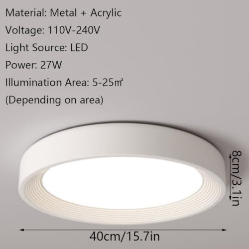 Plafonnier LED rond moderne à intensité variable pour salon