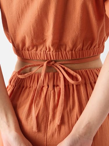 Image of The Souled Store Solids: Rust Cropped Shirts