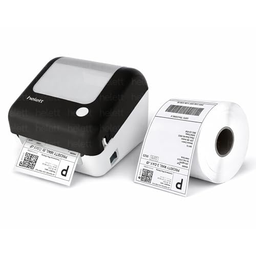helett H30CPro 4x6 Thermal Label Printer (Bluetooth+USB) with 350 Direct Thermal Shipping Labels Roll | 203 DPI | Windows, Mac & Mobile | 1 Year Warranty-image-35