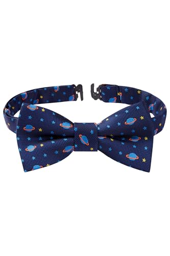 Image of HISDERN Bow Ties for Boys Pre Tied Toddler Bow Tie Adjustable Kids Bowties Clip On Fun Patterned Bowties for Wedding Party