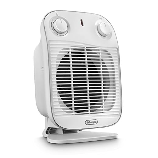 De'Longhi HFS50A20.WH Termoventilatore, Silenzioso e leggero, 2 livelli di potenza, ventilazione estiva, protezione antigoccia, maniglia, dispositivo di sicurezza, luce, protezione antigelo, Bianco