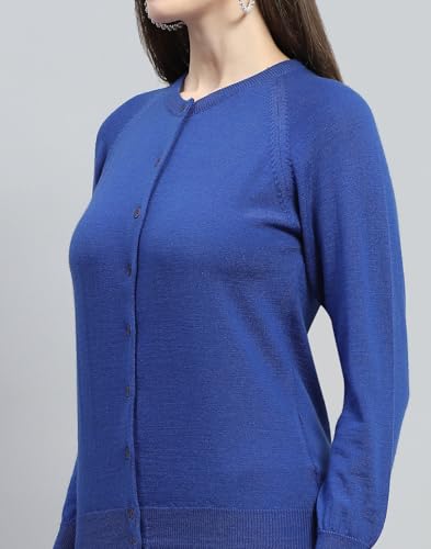 Image of Monte Carlo Women Regular Fit Full Sleeve Solid Round Neck Winter Cardigan (Pack of 1)