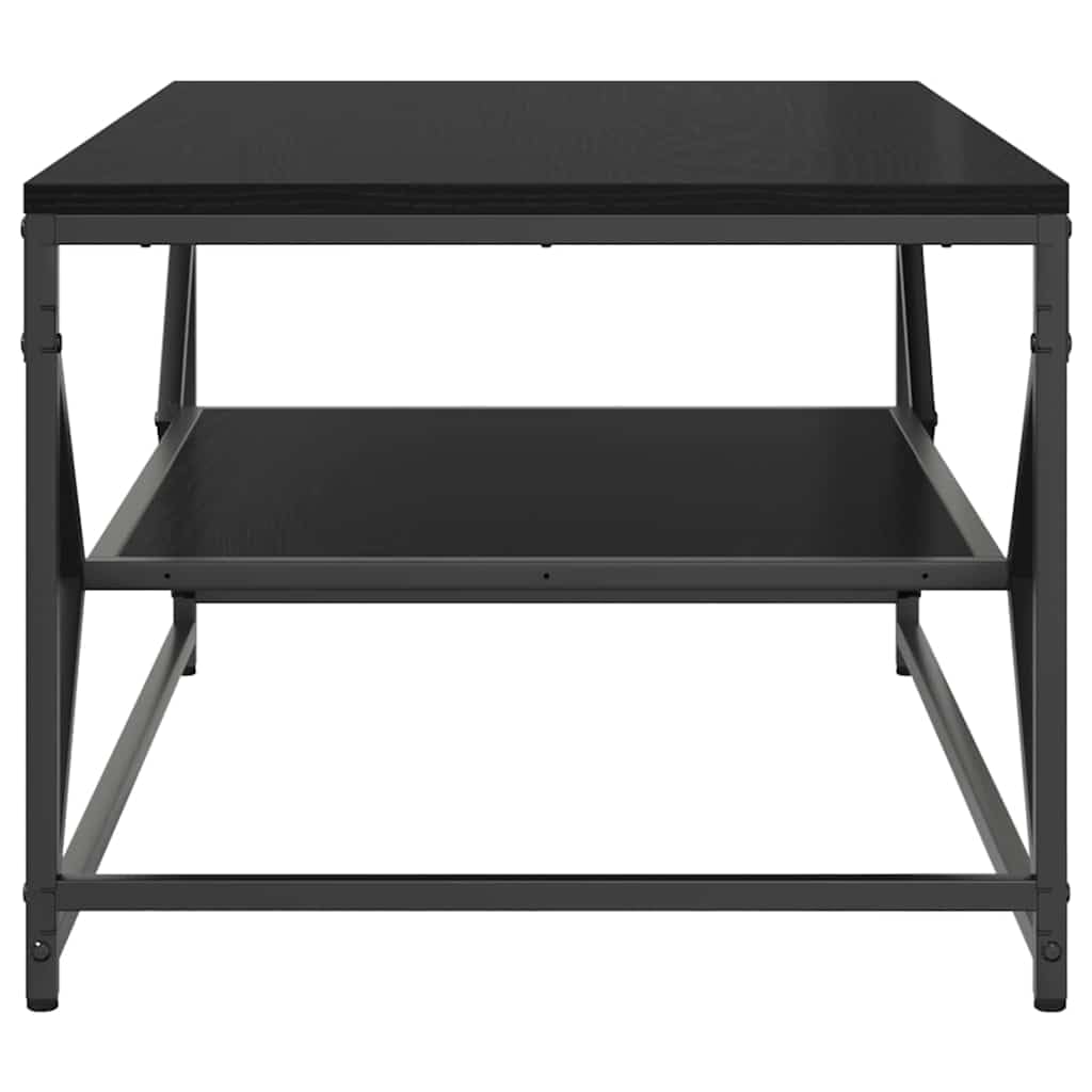 Stolik kawowy o wyglądzie czarnego dębu, 90 x 50 x 40 cm, ze stalową ramą – stół do salonu i stół do użytku wewnątrz o prostokątnym wzornictwie i matowej powierzchni