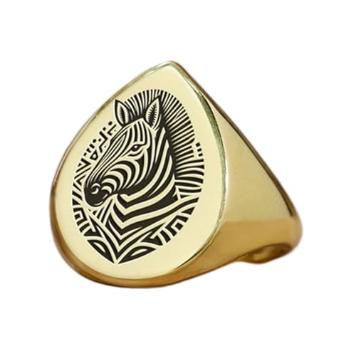 Bague zèbre argent 925 plaqué or fait main style vintage