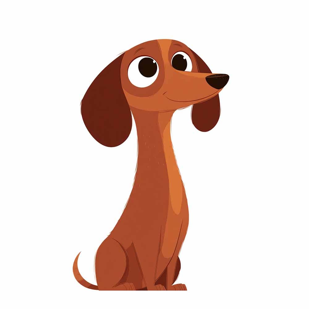 ZAMAEIU Canvas Print Wall Art Dachshund Abstract Dog Animal Paintings, Suitable for living room, bedroom, for Kids Room Decoretc.(brown)-80x120cm Unframed