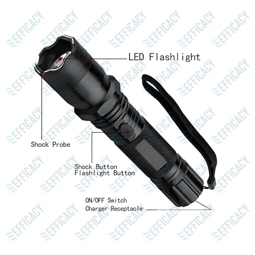 Image of EFFICACY 1101 Type Rechargeable LED Flashlight (Plus) - High Brightness Torch with Carry Case & Wrist Strap
