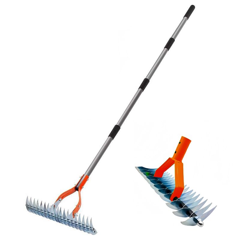 YLIKZT 除草鋤 除草ツール 175cm 立ち作業可能 草削り 鋼製20爪 雑草対策 金属製 ステンレスハンドル 取り付け後長期間使用可能 庭 芝生などの除草・園芸作業に最適