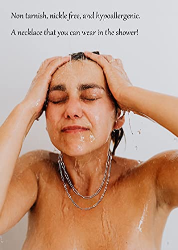 RWQIAN 18k Gold Paperclip Chain Link Necklace Dainty Paperclip Link Chain Layered Necklace Oval Link Chains Necklaces Set for Women Girls4