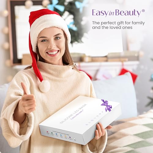 EASYINBEAUTY Máscara terapêutica de luz vermelha - Cuidados com a pele facial 7 cores luz LED