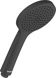 Duravit Universal Doccetta a mano, Doccia con getto Rain, Doccia a mano rotonda (Ø 110 mm), Doccetta per doccia facile da pulire, Nero opaco