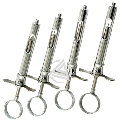 Set of 4 Dental Anesthetic Syringe 1.8mL Oral Dental Syringe Self-Aspirating with One Finger Ring (Type CW)