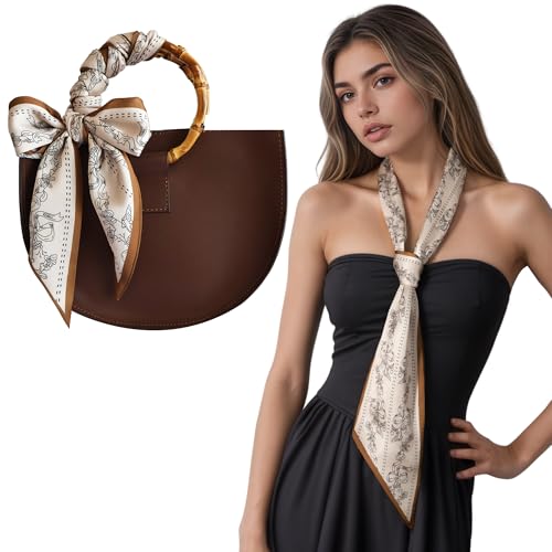 Breevo Silk-Like Scarf for Purses, Bags & Hair - Soft Neck & Head Scarf, Elegant Handbag Wrap, Stylish Accessory