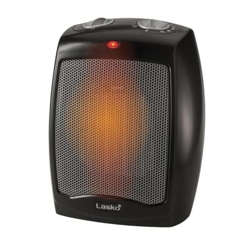 Lasko 9" Tabletop Ceramic Space Heater with Thermostat - Black - CD09250