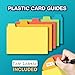 H4D Index Card Holder 4x6 Inches with 25 Plastic Dividers, Black