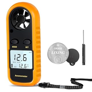 RUZIZAO Handheld Anemometer, Digital Wind Speed Meter Air Flow Velocity Tester for Measuring Wind Speed Temperature and Wind Chill, Portable Wind Gauge for HAVC Drone Sailing Fishing(LCD Backlight)