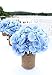 Flojery Silk Hydrangea Heads Artificial Flowers Heads with Stems for Home Wedding Decor,Pack of 10 (Blue)