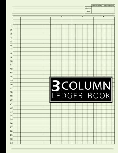 3 Column Ledger Book: Simple Three Column for Bookkeeping, Accounting, Small Business and Personal Use