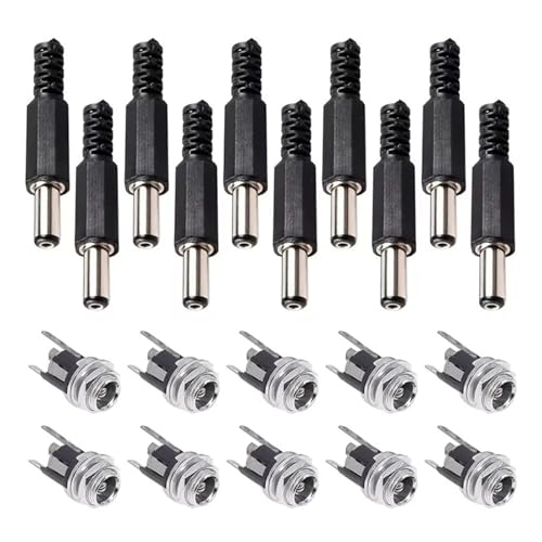 Connecteur femelle monté sur panneau 5.5x2.1mm et mâle CC pour une connexion électrique stable