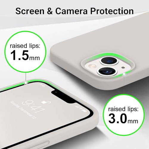 Image of DIZORO Microfiber Candy Case Compatible for iPhone 13 / iPhone 14 6.1 Inch Shockproof Slim Back Cover Liquid Silicone Case - Off White