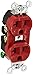 Hubbell 5362R Receptacle, Duplex Straight Blade, Hubbel-Pro, 20A, 125V, SM, Red