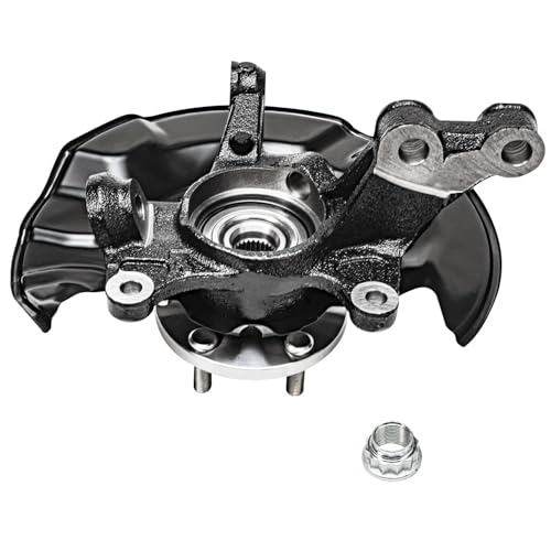Image of Detroit Axle - 2pc Front Steering Knuckles for 09-13 Toyota Corolla Matrix, 2 Steering Knuckles & Wheel Bearing Hubs Assembly 2009 2010 2011 2012 2013 Replacement