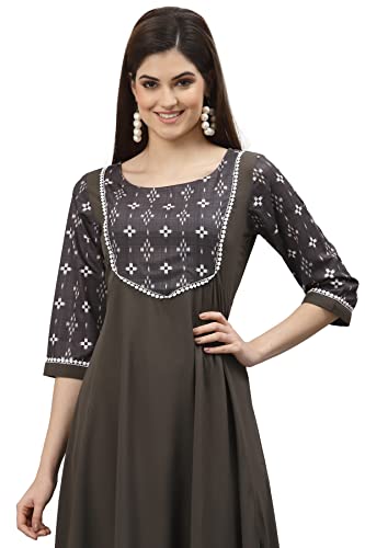Image of Women's Crepe Regular Kurta (ALC9151 Grey XS)