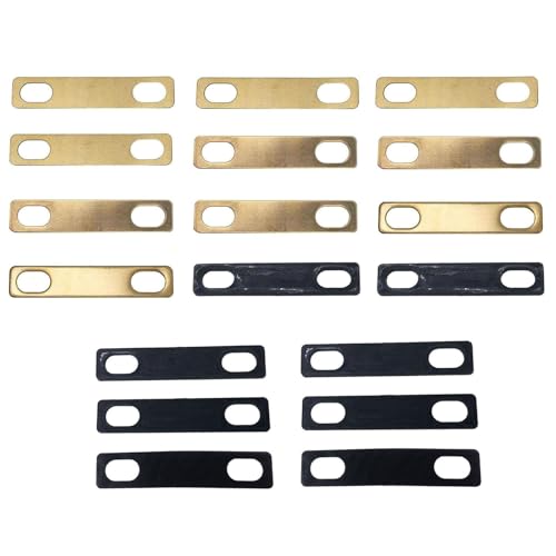 TUOREN 18Pcs Guitar Neck Shims Includes 4Pcs 0.2mm, 0.5mm and 2Pcs 1mm Thickness Brass Gasket, 2Pcs 0.1mm, 0.3mm, 0.5mm and 1mm Thickness Nylon Gaskets for Guitar Bass Bolt-on Neck Repair