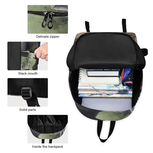 Backpack Lunch Box Set Large Capacity Travel Backpacks and Insulated Lunch Bag for Commute Hiking Picnic Bear Sitting Print3