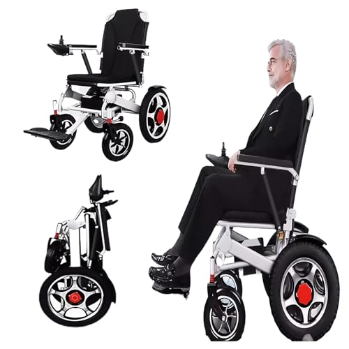 Patinete de movilidad motorizado, silla de ruedas eléctrica ligera, silla de ruedas eléctrica plegable, 19,8 kg, capacidad de 120 kg, motor de 500 W, fácil de transportar y almacenar