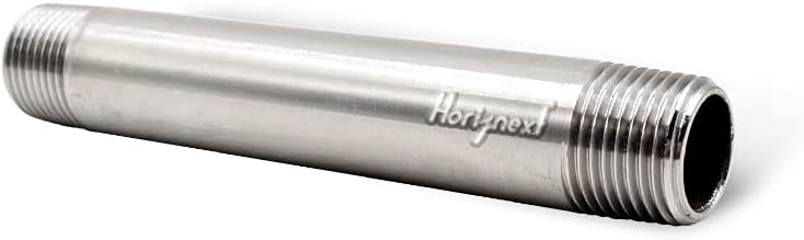 stainless steel 304 pipe nipple npt 3/4 male threaded cast fitting, 12 inches length tube sleeve extension connector, schedule 40 conduit hose adapter