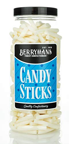 Original Pineapple Flavour Candy Sticks Retro Sweets Gift Jar by Berrymans Sweet Shop - Classic Sweets Traditional Taste.