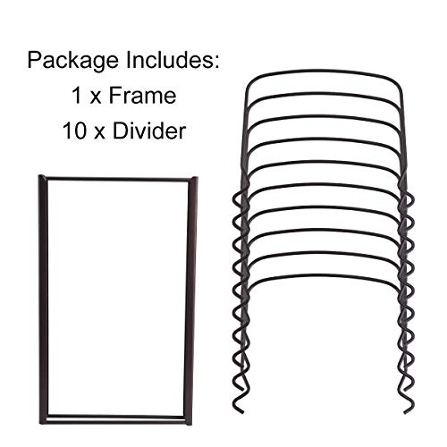 Toplife 10+ Bakeware Organizer Rack for Kitchen Bakeware, Cookware, Dinnerware, Cutting Boards, Plates, Pot and Pan Lids (Brown) - Thumbnail 6